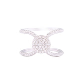 عصفور كريستال خاتم فضة عيار 925 بتصميم دائري مرصع بفصوص الزركون - RD0148-8