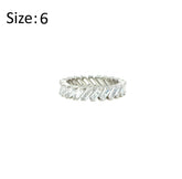 Asfour Crystal Band Ring With Baguette Zircon Stones In 925 Sterling Silver