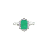 Asfour Crystal Drew Ring With Emerald Cut Design In 925 Sterling Silver-RD0186-G-8