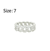 Asfour Crystal Band Ring With Art Deco Design In 925 Sterling Silver-RD0188-7