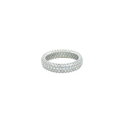 Asfour Crystal Band Ring With 3 Line Zircon Stone In 925 Sterling Silver-RD0189-8