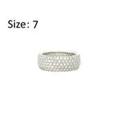 Asfour Crystal Band Ring With 5 Line Zircon Stone In 925 Sterling Silver-RD0190-7