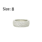 Asfour Crystal Band Ring With 5 Line Zircon Stone In 925 Sterling Silver-RD0190-8