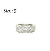 Asfour Crystal Band Ring With 5 Line Zircon Stone In 925 Sterling Silver-RD0190-9