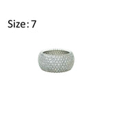 Asfour Crystal Band Ring With 7 Line Zircon Stone In 925 Sterling Silver-RD0191-7