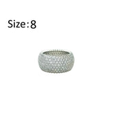 Asfour Crystal Band Ring With 7 Line Zircon Stone In 925 Sterling Silver-RD0191-8