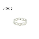 Asfour Crystal Band Ring With Intertwined Design In 925 Sterling Silver-RD0193-6