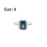 Asfour Crystal Drew Ring With Multi Color Emerald Design In 925 Sterling Silver -RD0199-AP-9