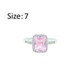 Asfour Crystal Drew Ring With Rose Emerald Design In 925 Sterling Silver -RD0199-O-7