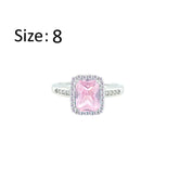 Asfour Crystal Drew Ring With Rose Emerald Design In 925 Sterling Silver -RD0199-O-8