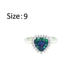 Asfour Crystal Drew Ring With Multi Color Heart Design In 925 Sterling Silver