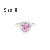 Asfour Crystal Drew Ring With Rose Heart Design In 925 Sterling Silver-RD0200-O-8