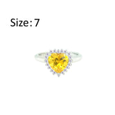 Asfour Crystal Drew Ring With Yellow Heart Design In 925 Sterling Silver-RD0200-Y-7