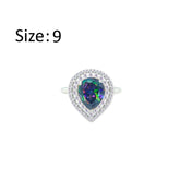 Asfour Crystal Drew Ring With Halo Pear Design Featuring Crystals In 925 Sterling Silver