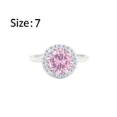 Asfour Crystal Drew Ring With Halo Rose Round Design In 925 Sterling Silver