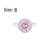 Asfour Crystal Drew Ring With Halo Rose Round Design In 925 Sterling Silver-RD0205-O-8