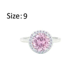 Asfour Crystal Drew Ring With Halo Rose Round Design In 925 Sterling Silver-RD0205-O-9