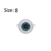 عصفور كريستال خاتم فضة عيار 925 بتصميم دائري متعدد الالوان مرصع بالزركون - RD0206-WAP-8