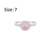 Asfour Crystal Drew Ring With Halo Rose Round Design In 925 Sterling Silver