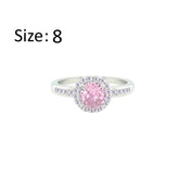 Asfour Crystal Drew Ring With Halo Rose Round Design In 925 Sterling Silver-RD0207-O-8