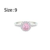 Asfour Crystal Drew Ring With Halo Rose Round Design In 925 Sterling Silver-RD0207-O-9