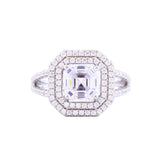 Asfour Crystal Halo Ring Inlaid With Zircon Stones In 925 Sterling Silver RM0002-7