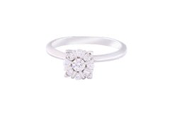 Asfour Creations Halo Floral Ring Inlaid With Round Zircon Stones In 925 Sterling Silver – Size 8 – RM0017-8