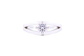 Asfour Crystal Split Shank Ring Inlaid With Round Zircon Stone In 925 Sterling Silver RM0019-7