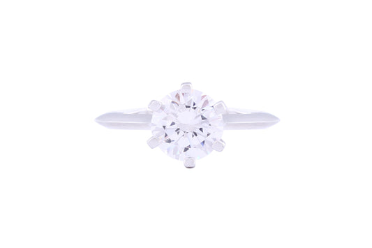 Asfour Crystal Drew Ring Inlaid With Round Zircon Stone In 925 Sterling Silver RM0034-7