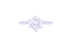 Asfour Crystal Drew Ring Inlaid With Round Zircon Stone In 925 Sterling Silver RM0034-7