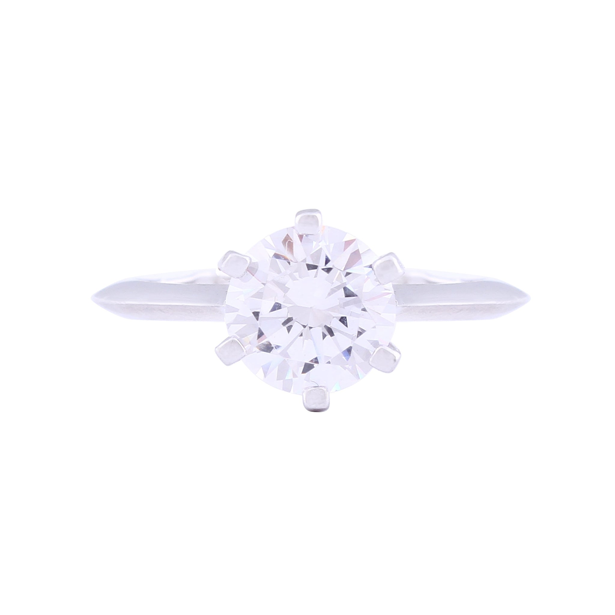 Asfour Crystal Drew Ring Inlaid With Round Zircon Stone In 925 Sterling Silver RM0034-8