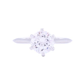 Asfour Crystal Drew Ring Inlaid With Round Zircon Stone In 925 Sterling Silver RM0034-8