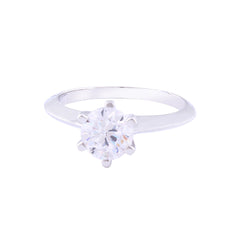 Asfour Crystal Drew Ring Inlaid With Round Zircon Stone In 925 Sterling Silver RM0035-8