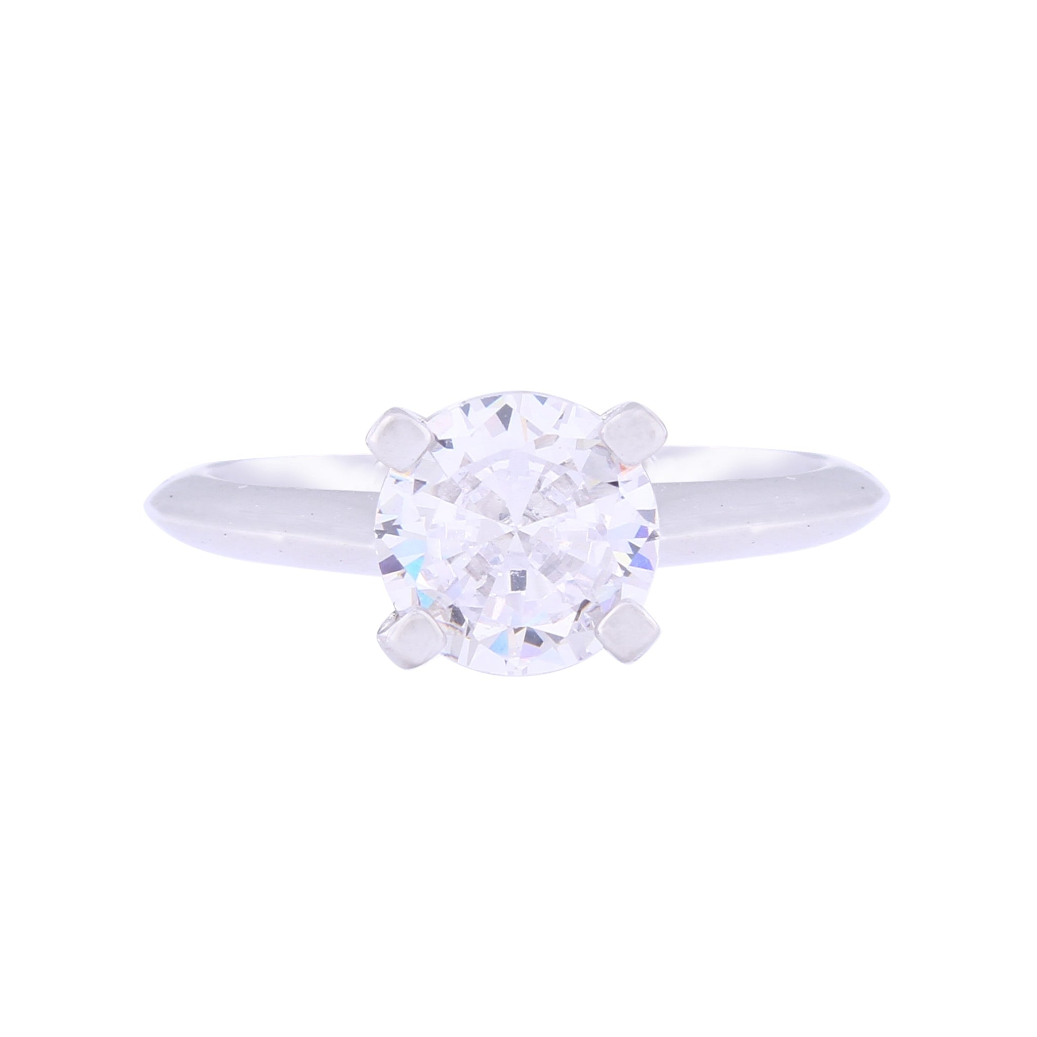 Asfour Crystal Drew Ring Inlaid With Round Zircon Stone In 925 Sterling Silver RM0037-8