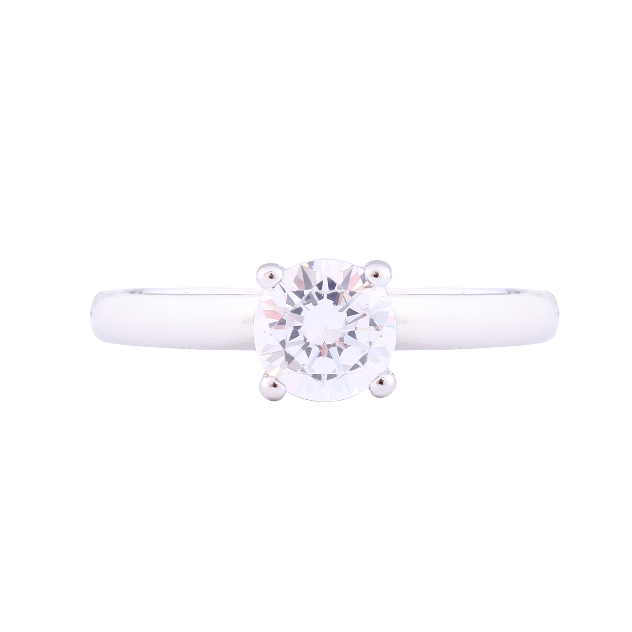 Asfour Crystal Drew Ring Inlaid With Round Zircon Stone In 925 Sterling Silver RM0039-8