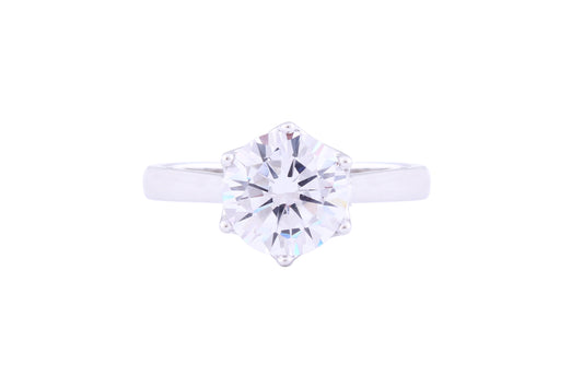 Asfour Crystal Drew Ring Inlaid With Round Zircon Stone In 925 Sterling Silver RM0041-7