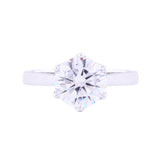 Asfour Crystal Drew Ring Inlaid With Round Zircon Stone In 925 Sterling Silver RM0041-8