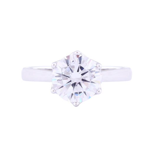 Asfour Crystal Drew Ring Inlaid With Round Zircon Stone In 925 Sterling Silver RM0041-8