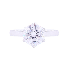 Asfour Crystal Drew Ring Inlaid With Round Zircon Stone In 925 Sterling Silver RM0041-8