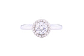 Asfour Crystal Halo Ring Inlaid With Round Zircon Stones In 925 Sterling Silver RM0043-8