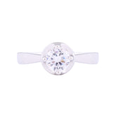 Asfour Crystal Drew Ring Inlaid With Round Zircon Stone In 925 Sterling Silver RM0060-8