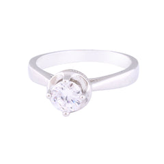 Asfour Crystal Drew Ring Inlaid With Round Zircon Stone In 925 Sterling Silver RM0060-8