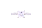 Asfour Crystal Drew Ring Inlaid With Square Zircon Stone In 925 Sterling Silver RM0068-7