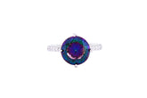 Asfour Crystal Drew Ring With Multi Color Round Zircon Stone In 925 Sterling Silver RM0080-AP-8