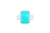 Asfour Crystal Drew Ring Inlaid With Emerald Zircon Stone In 925 Sterling Silver RM0086-G-7