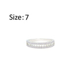 Asfour Crystal Band Ring Inlaid With Baguette Zircon In 925 Sterling Silver-RM0102-7