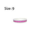 عصفور كريستال دبلة فضة عيار 925 مرصعة بفصوص زركون باجيت فوشيا RM0102-F-9