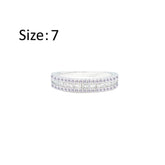 عصفور كريستال دبلة فضة عيار 925 مرصعة بفصوص زركون دائرية و باجيت RM0104-7