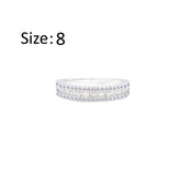 عصفور كريستال دبلة فضة عيار 925 مرصعة بفصوص زركون دائرية و باجيت RM0104-8