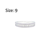 عصفور كريستال دبلة فضة عيار 925 مرصعة بفصوص زركون دائرية و باجيت RM0104-9